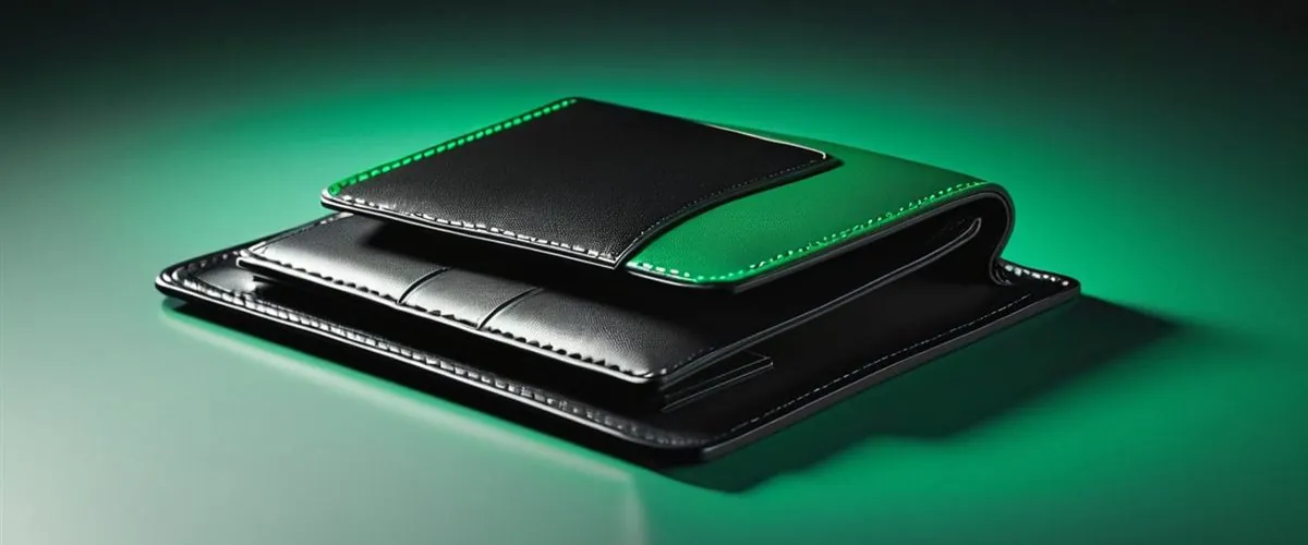 Cartera con una tarjeta y monedas